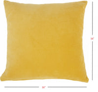 Yellow Velvet Modern Throw Pillow