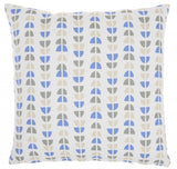 Blue and Taupe Geo Lines Throw Pillow