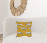 Yellow Ochre Jaguar Throw Pillow