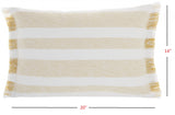 Yellow and white Stripes Lumbar Throw Pillow