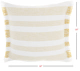 Yellow and White Soft Stripes Throw Pillow