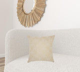 Contemporary Handcrafted Ivory Gold Accent Throw Pillow