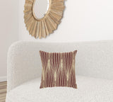 Contemporary Handcrafted Maroon Accent Throw Pillow