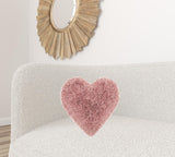 Heart Shaped Rose Shag Accent Pillow