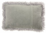 Pale Gray Knubby Plush Lumbar Throw Pillow