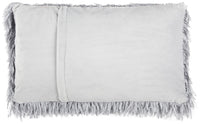 Long Grey Shag Throw Pillow