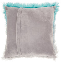 Plush Turquoise Silver Accent Throw Pillow