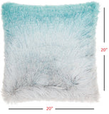 Plush Turquoise Silver Accent Throw Pillow