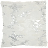 Sequined White  Accent Throw Pillow