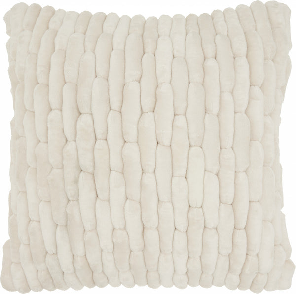 20" Ivory Silky Soft Velvet Capsules Throw Pillow