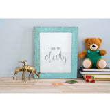 16" x 20" Rustic Farmhouse Light Aqua Blue Wood Frame