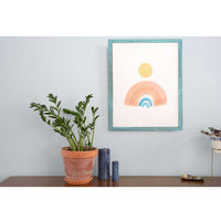 16" x 20" Rustic Farmhouse Light Aqua Blue Wood Frame