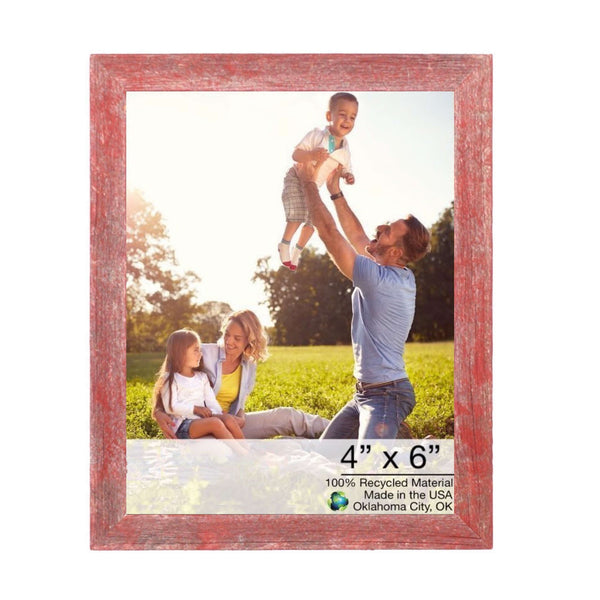 4? x 6? Rustic Farmhouse Red Wood Frame