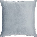 Powder Blue Pleated Velvet Throw Pillow