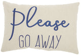 Please Go Away Blue Lumbar Throw Pillow