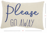 Please Go Away Blue Lumbar Throw Pillow