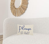 Please Go Away Blue Lumbar Throw Pillow