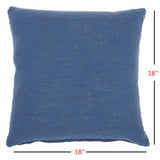 Denim Blue Solid Woven Throw Pillow