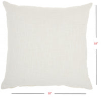 White Solid Woven Throw Pillow