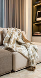 Premier Luxury Spotted White and Brown Faux Fur Throw Blanket