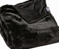 Premier Luxury Black Super Soft Faux Fur Throw Blanket