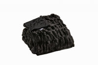 Chunky Sectioned Black Faux Fur Throw Blanket