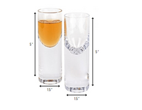 Set of 2 Mouth Blown Crystal Long Shot Glasses