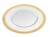 Round Gold Border Glass Charger Plate