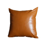 20" x 20" Solid Brown Faux Leather Decorative Pillow Cover