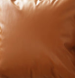 Set of 2 Warm-toned Solid Brown Faux Leather Pillow Covers