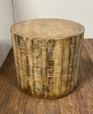 Updated Rustic Round Stump End Table