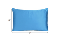 Bright Blue Dreamy Set of 2 Silky Satin King Pillowcases