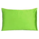 Bright Green Dreamy Set of 2 Silky Satin Standard Pillowcases