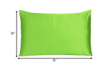 Bright Green Dreamy Set of 2 Silky Satin Standard Pillowcases