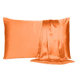 Orange Dreamy Set of 2 Silky Satin Standard Pillowcases