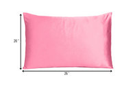 Pink Rose Dreamy Set of 2 Silky Satin Standard Pillowcases