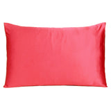 Poppy Red Dreamy Set of 2 Silky Satin Standard Pillowcases