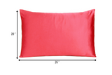 Poppy Red Dreamy Set of 2 Silky Satin Standard Pillowcases