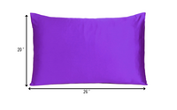 Bright Purple Dreamy Set of 2 Silky Satin Standard Pillowcases