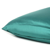 Teal Dreamy Set of 2 Silky Satin Standard Pillowcases