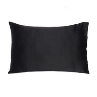 Black Dreamy Set of 2 Silky Satin Queen Pillowcases