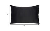 Black Dreamy Set of 2 Silky Satin Queen Pillowcases