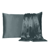 Gray Dreamy Set of 2 Silky Satin Queen Pillowcases