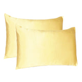Gold Dreamy Set of 2 Silky Satin Queen Pillowcases
