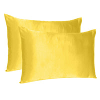 Lemon Dreamy Set of 2 Silky Satin Queen Pillowcases