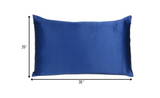 Navy Blue Dreamy Set of 2 Silky Satin Queen Pillowcases