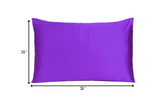 Bright Purple Dreamy Set of 2 Silky Satin Queen Pillowcases