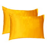Goldenrod Dreamy Set of 2 Silky Satin Queen Pillowcases