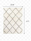 2? x 3? Ivory and Gray Geometric Lattice Scatter Rug