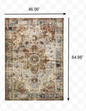 4? x 6? Gray and Rust Distressed Medallion Area Rug